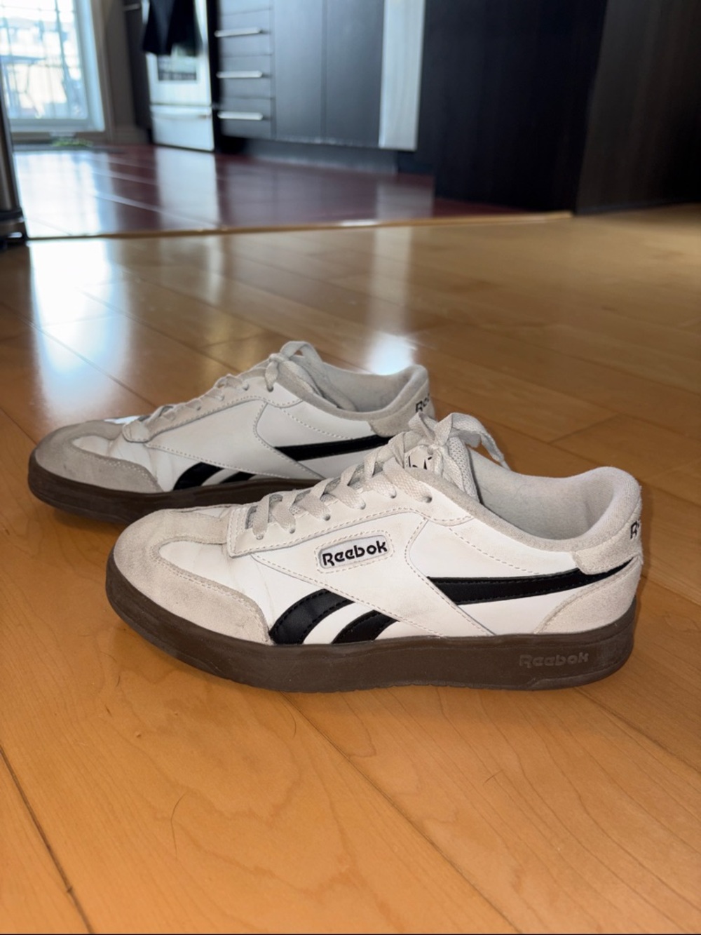 Reebok Women’s White and Black Low-Profile Sneakers